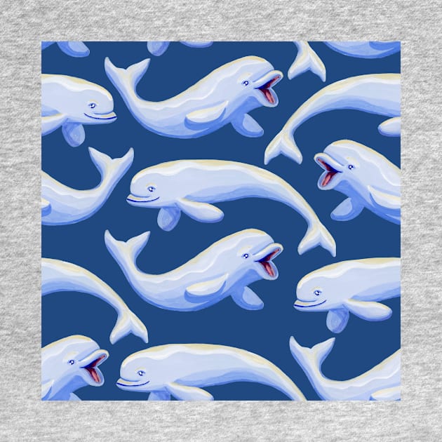 Gouache Beluga Whales Pattern by paintedpansy